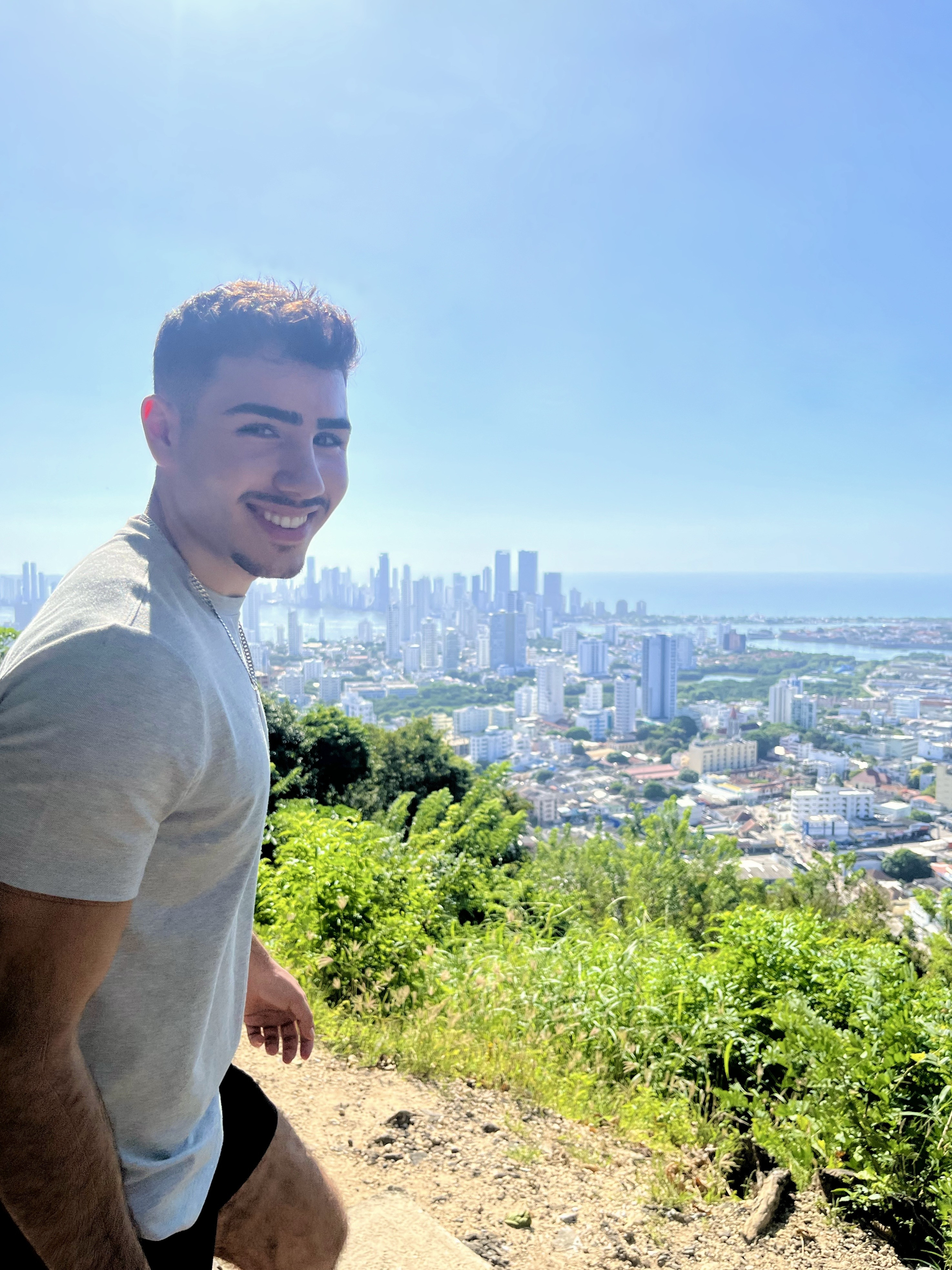 Jacob Roams filming travel content in Colombia
